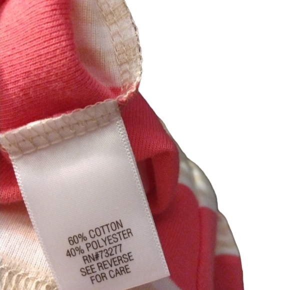 Croft & Barrow Pink,Tan,&White Horizontal Striped Long Sleeved Comfort Tee XL - Picture 5 of 12